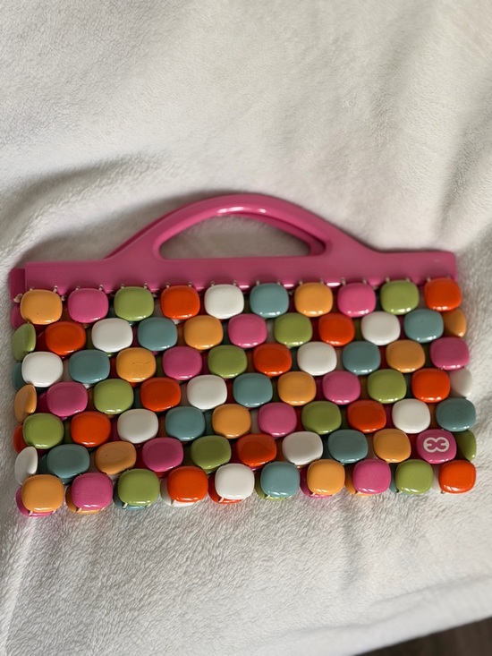 Escada Handbags - Vintage ESCADA Beaded Clutch Purse | Multi-Color Acrylic Mod Style Bag Y2K